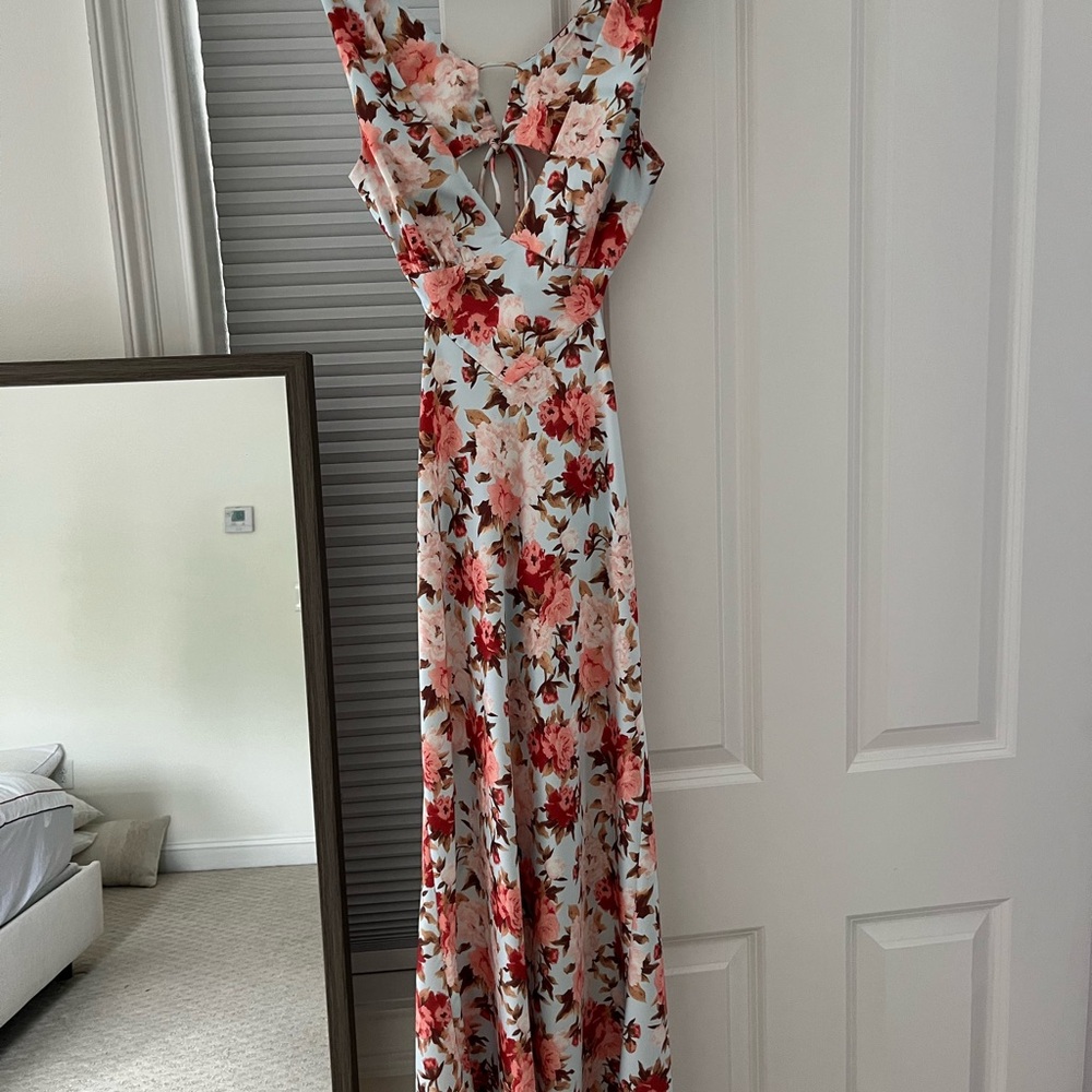 Hello Molly Red and Gray V-Neck Sundress for Weddings